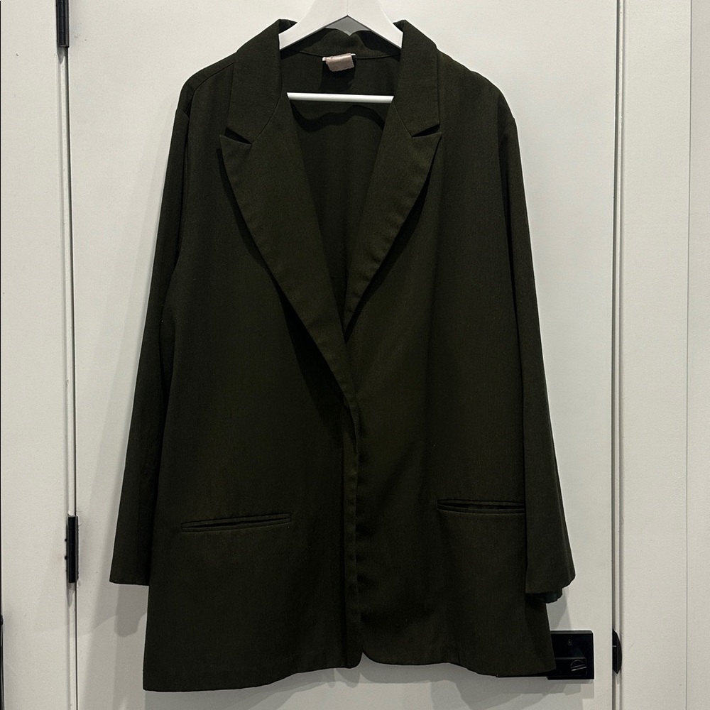 KOREAN BRAND OVERSIZED DARK OLIVE GREEN COAT